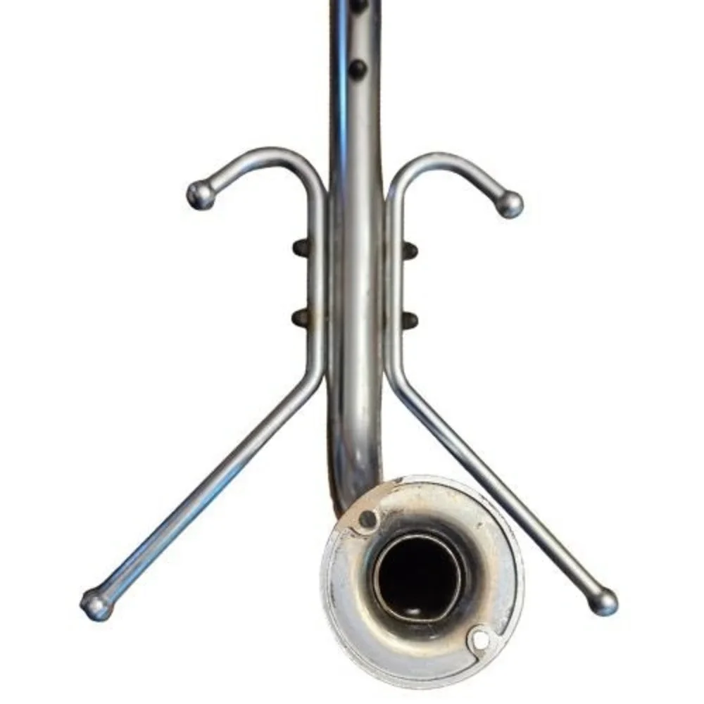 Vintage MCM Chrome Wall Mounted Coat Rack Atomic 6 Hook Space Age Industrial